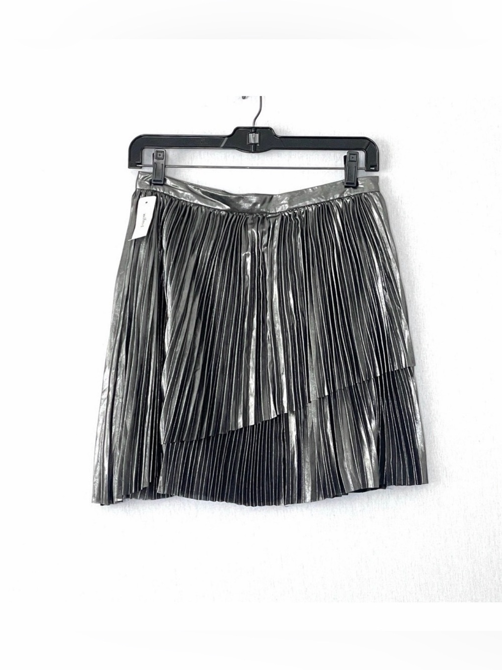 ARITZIA Wilfred Bethune Silver Metallic Pleated Skirt NWT